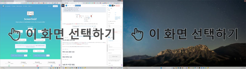 화면녹화프로그램 ScreenToGif 화면녹화옵션 화면 선택